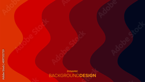 Abstract simple deep red dynamic waves background