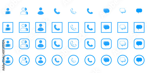 Contact Icon set vector, recommend on social media marketing, ad, blog , ui, ux, app. mobile app,
