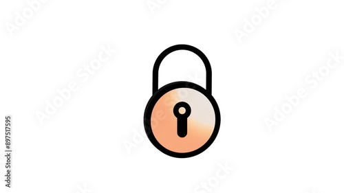 lock icon animation on white background