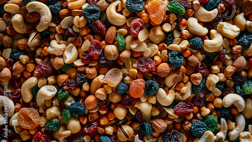 Background Of Mixed Nuts And Dried Fruits