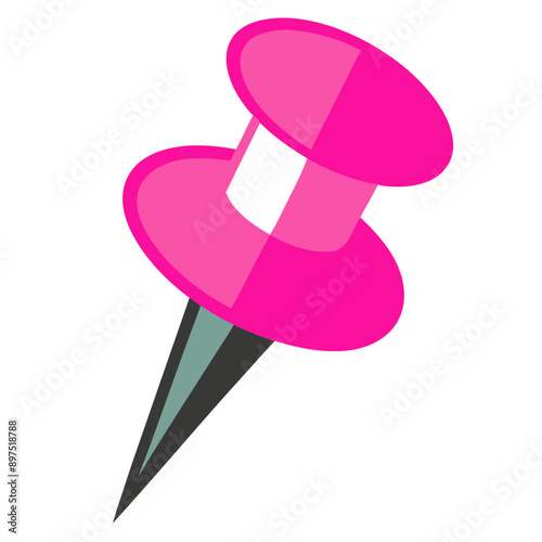 pink push pin illustration vector