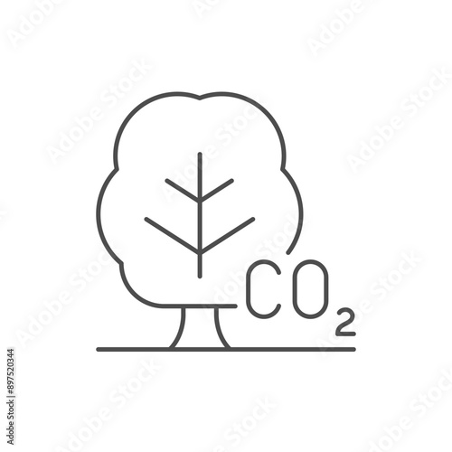 Carbon dioxide absorption line icon