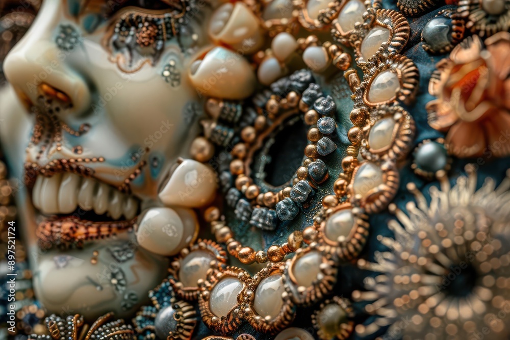 Detailed view of upcycled fashion accessories made from repurposed materials Detailed view of upcycled fashion accessories made from repurposed materials