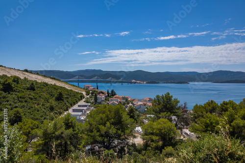 .Croatia. Beautiful nature and landscape. A perfect summer holidays travel destination. Beach croatia sea nature beauty. Scenery of Peljesac Bridge Near Croatia and Bosnia and Herzegovina Border.