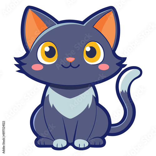 cat sticker image colorful style