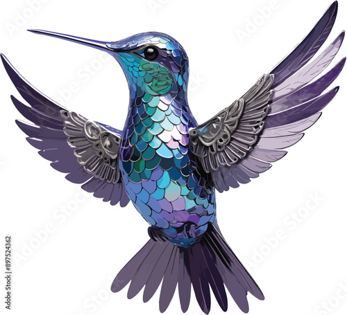 hummingbird in flight,vector 