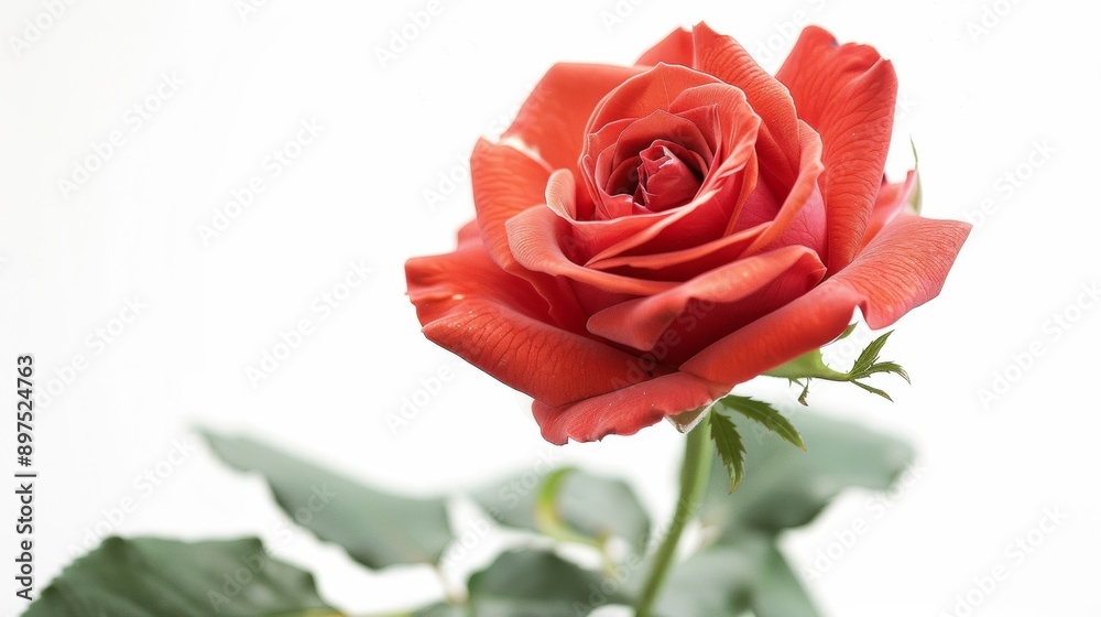 A professional photograph of a classic red rose in full bloom, shot with a DSLR camera and softbox lighting, set against a plain white background. A professional photograph of a classic red rose in full bloom, shot with a DSLR camera and softbox lighting, set against a plain white background.