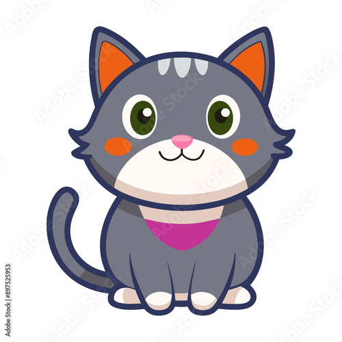 cat sticker image colorful style