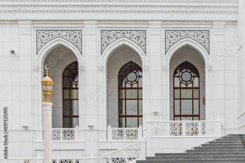 Amazing view of Mosque in Shali City, Chechen Republic, Russia. The largest mosque in Europe photo