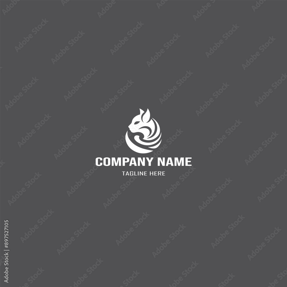 cat head abstract logo design cat head abstract logo design