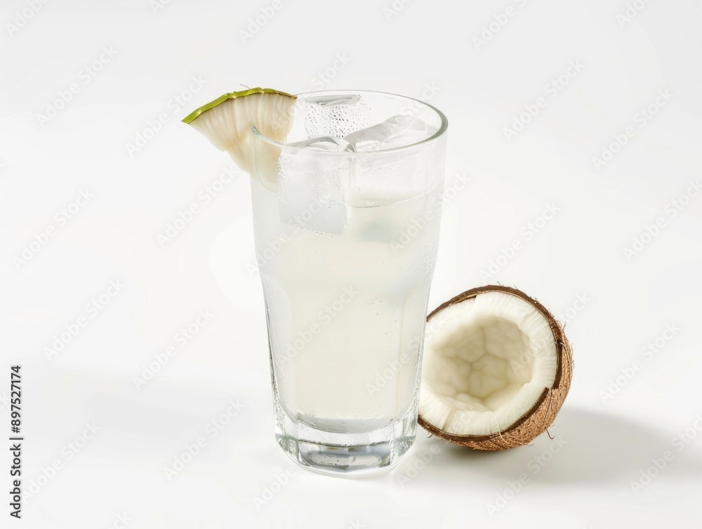 Refreshing drink with lemon and lime slices, served in a glass of ice water.