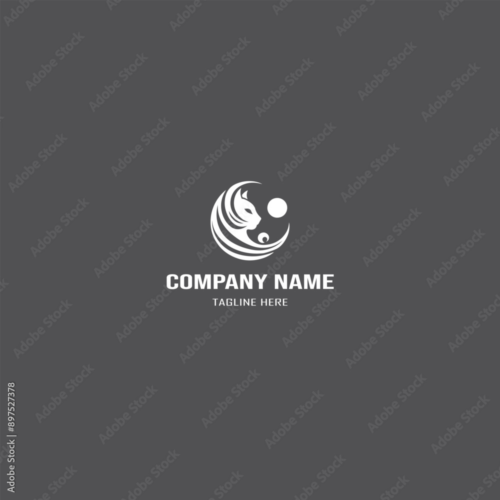 cat head abstract logo design cat head abstract logo design