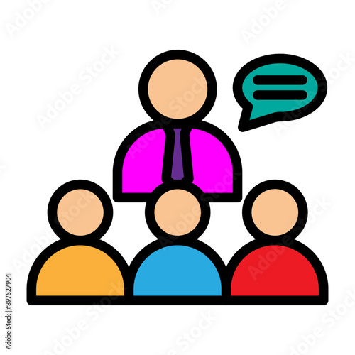 Focus Group Vector Filled Icon Design