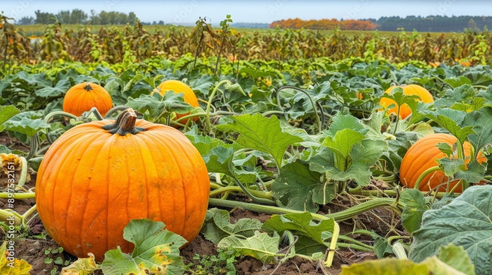 Obraz premium Pumpkin Patch in Autumn