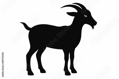 Goat silhouette icon symbol logo black design vector illustration,  Vector illustration, Goat silhouette. Goat black icon on white background.
