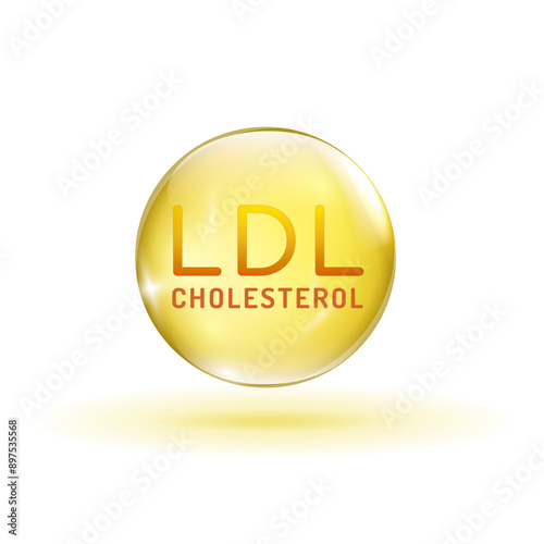 LDL bad cholesterol icon. Medical sign in a realistic style.