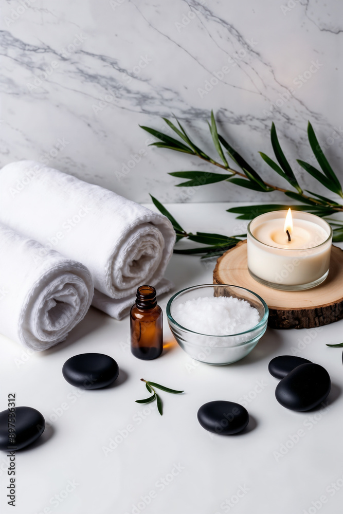 Luxurious Spa Wellness: Natural Aromatherapy Elements for Zen Relaxation Therapy