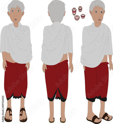 Indian man cartoon character. moral stories for the best cartoon character. the character best for your animation.