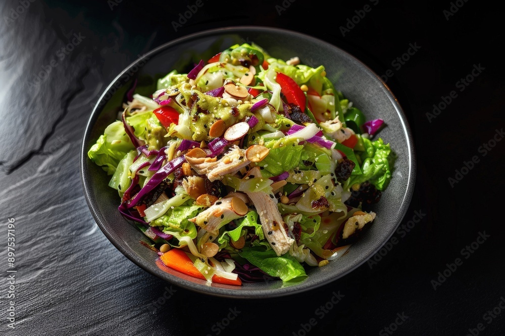 Spicy savory sweet Asian flavors combined freshness Spicy savory sweet Asian flavors combined freshness