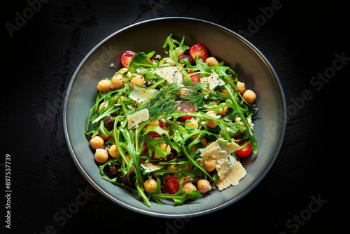 Wild Arugula and Chickpea Salad with Thinly Sliced Fennel