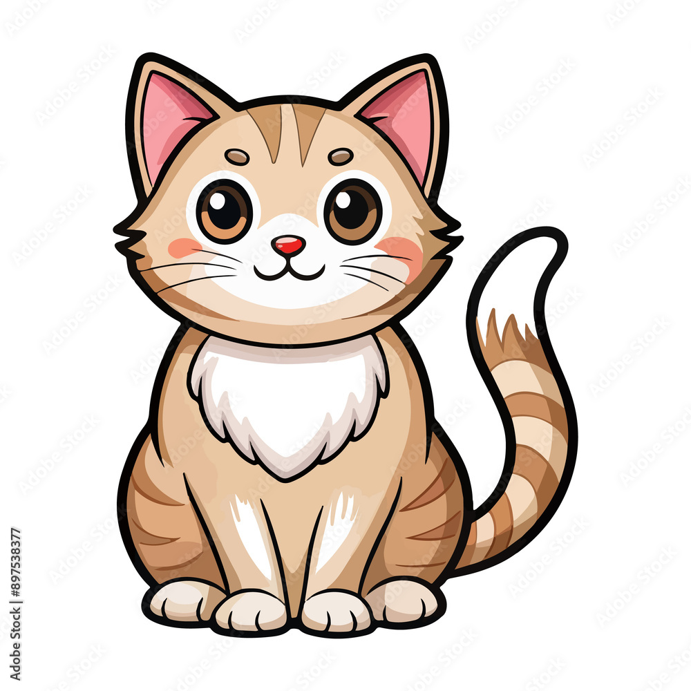 Obraz premium cat sticker image colorful style