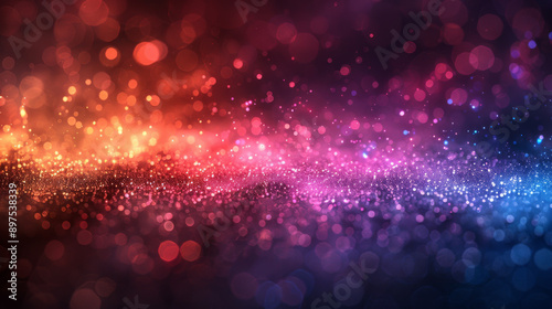 Colorful bokeh lights with gradient background