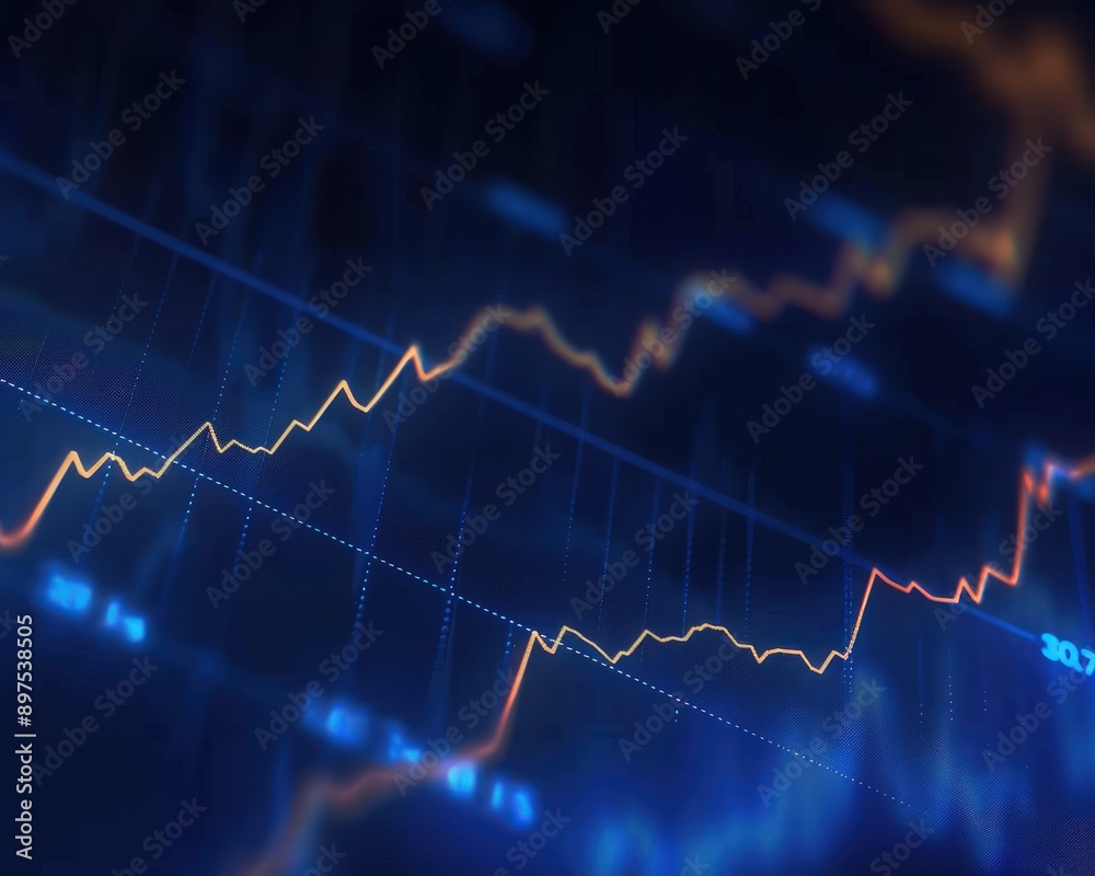 Naklejka premium Detailed line graph showcasing consistent stock price growth, indicating promising investment opportunities.