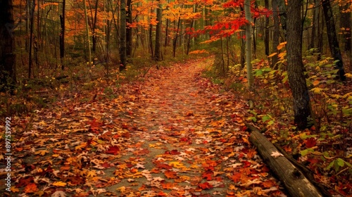 Autumn Path in the Woods © sobartea