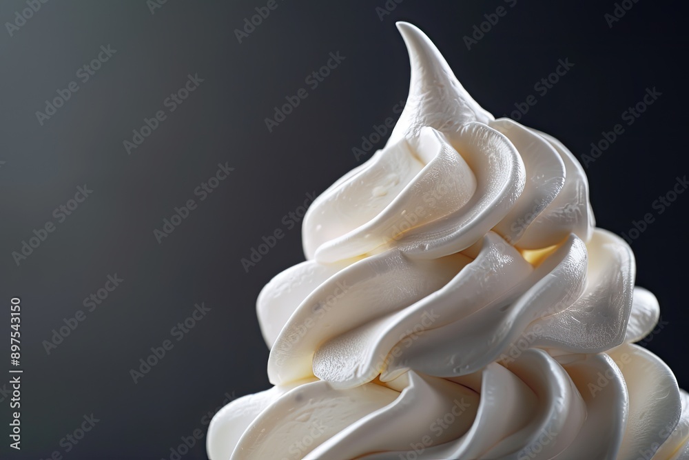 Whipped cream or meringue on black background Whipped cream or meringue on black background
