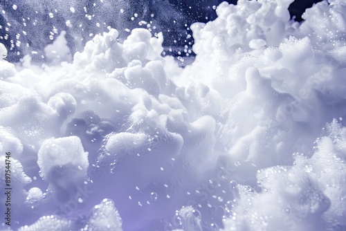 White foam covers dance floor for foam party with music and bubbles creating fun atmosphere