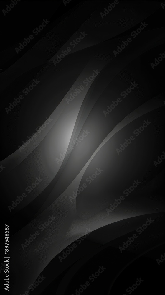 Fototapeta premium Elegant dark wallpaper with a soft, fading gray shadow in the center. ,Dark Color light ,vectorline design , illustration , Mobile Wallpaper