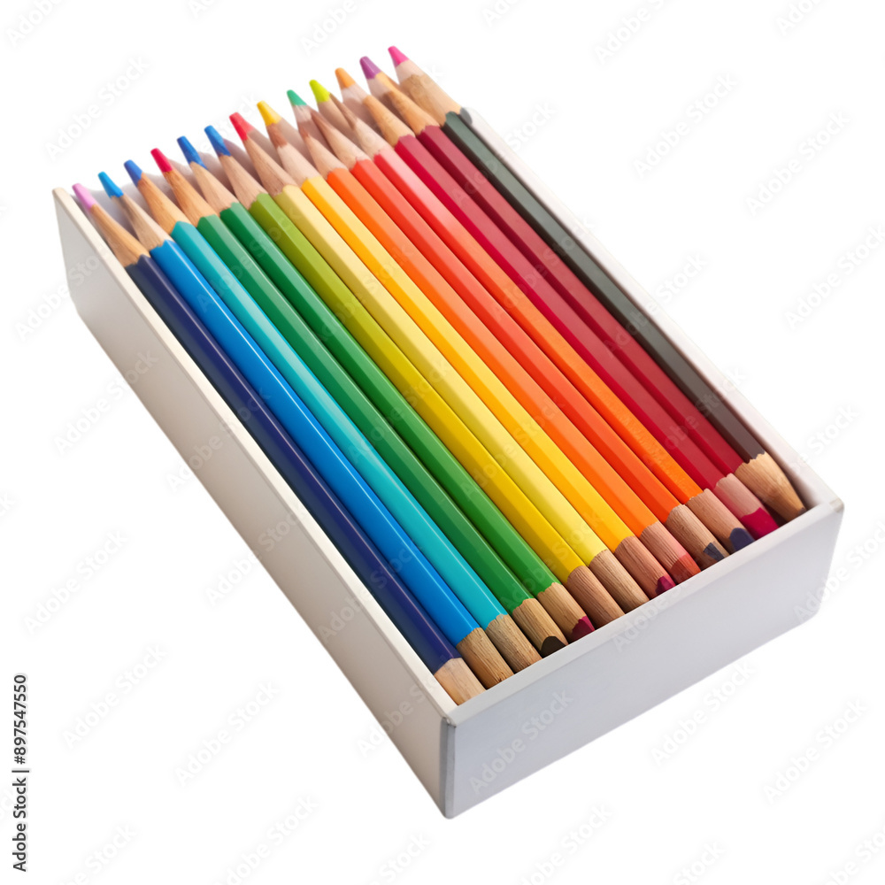 Fototapeta premium Pencils on a box transparent background