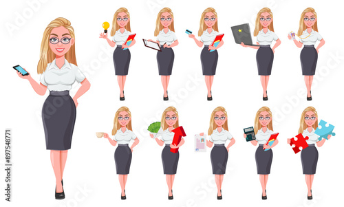 Beautiful blonde business woman