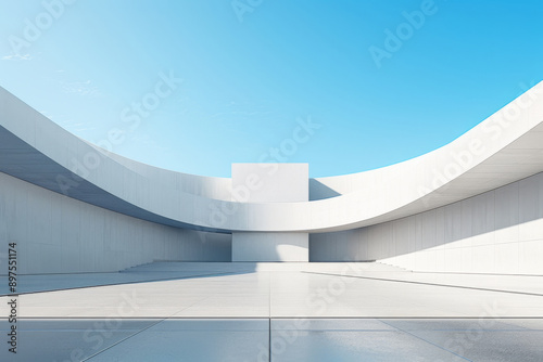 Concrete outdoor square building,Empty architectural background.