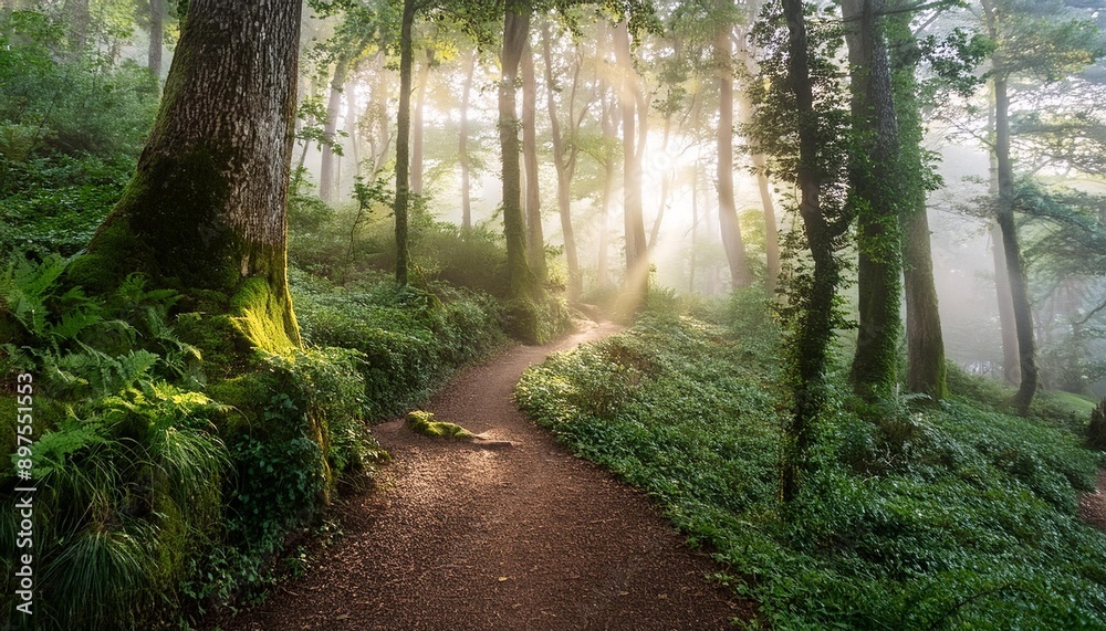 Obraz premium footpath in the forest