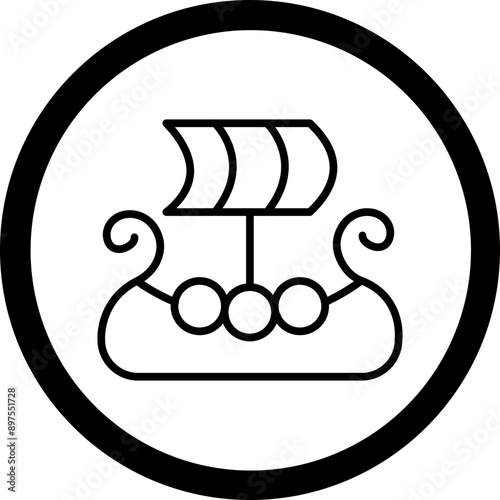 Viking Ship Icon Design