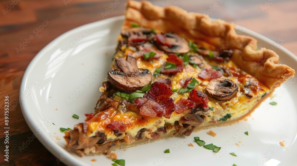 Comforting mushroom and bacon quiche perception Comforting mushroom and bacon quiche perception