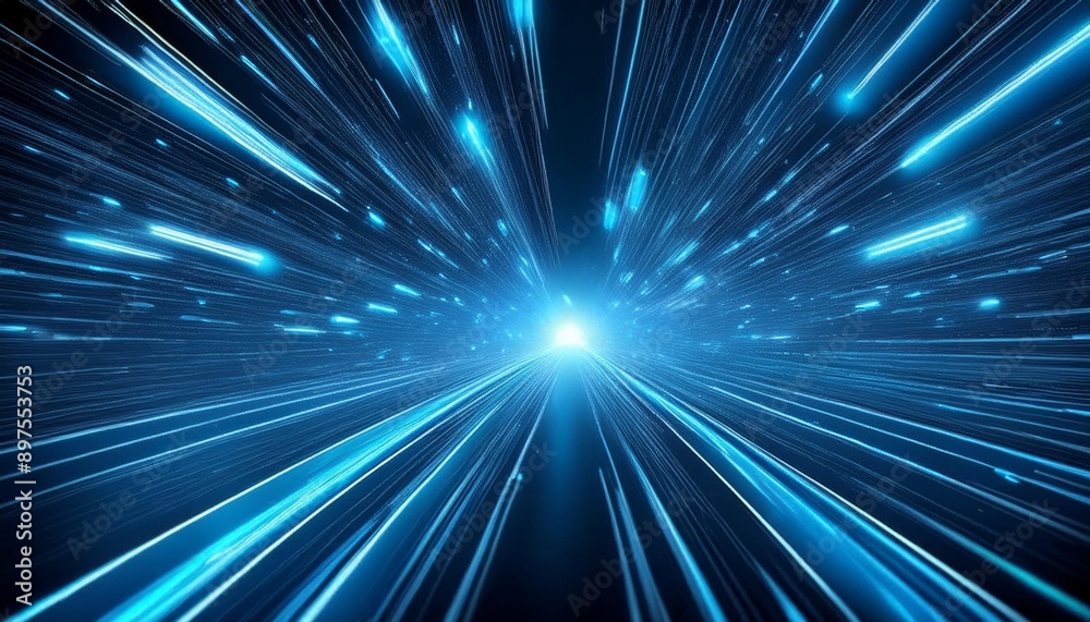 Blue light streak, fiber optic, speed line, futuristic background for 5g or 6g technology wireless data transmission, high-speed internet in abstract Blue light streak, fiber optic, speed line, futuristic background for 5g or 6g technology wireless data transmission, high-speed internet in abstract