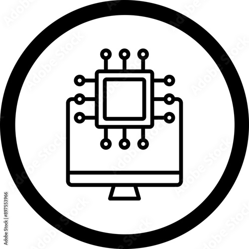 Monoitoring Vector Icon Design