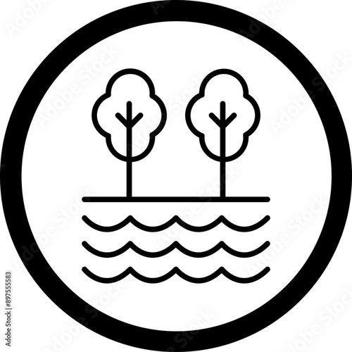 Creek Vector Icon Design
