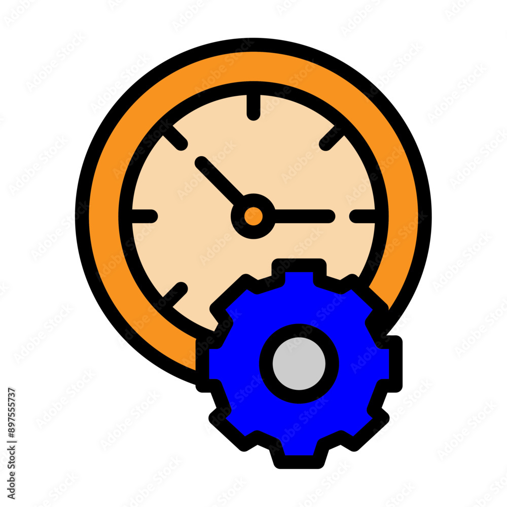 Time Management Vector Filled Icon Design Time Management Vector Filled Icon Design