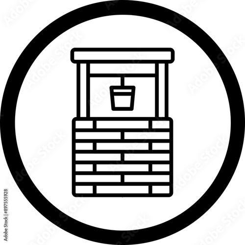 Water Well Vector Icon Design