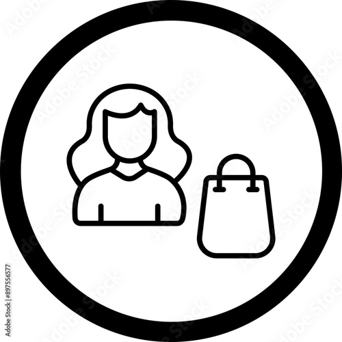 Woman Shopping Icon Design