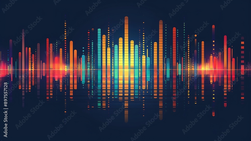 Abstract Colorful Digital Art with Reflection Abstract Colorful Digital Art with Reflection