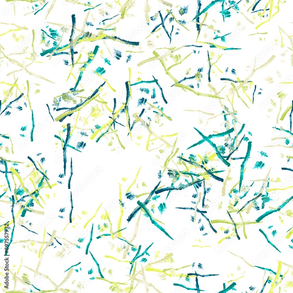 Abstract thin watercolor brush strokes. Japanese texture. Deep sea blue, persian blue, pale olive green and light lime green colors on the white background. Seamless hand drawn pattern Abstract thin watercolor brush strokes. Japanese texture. Deep sea blue, persian blue, pale olive green and light lime green colors on the white background. Seamless hand drawn pattern