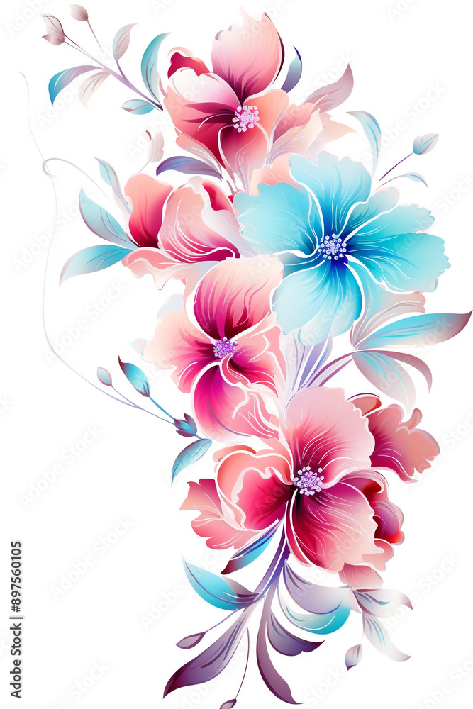 Obraz premium Botanical Watercolor Iris Impressions Abstract Watercolor Daisy Delights