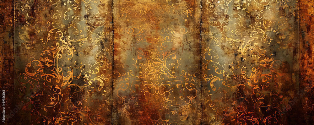 A worn-out metal background with deep rust and intricate, aged patterns, evoking a sense of history. A worn-out metal background with deep rust and intricate, aged patterns, evoking a sense of history.