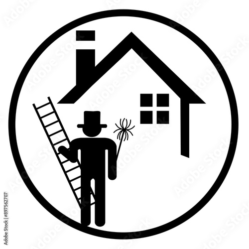 Stylized chimney sweeper illustration.eps