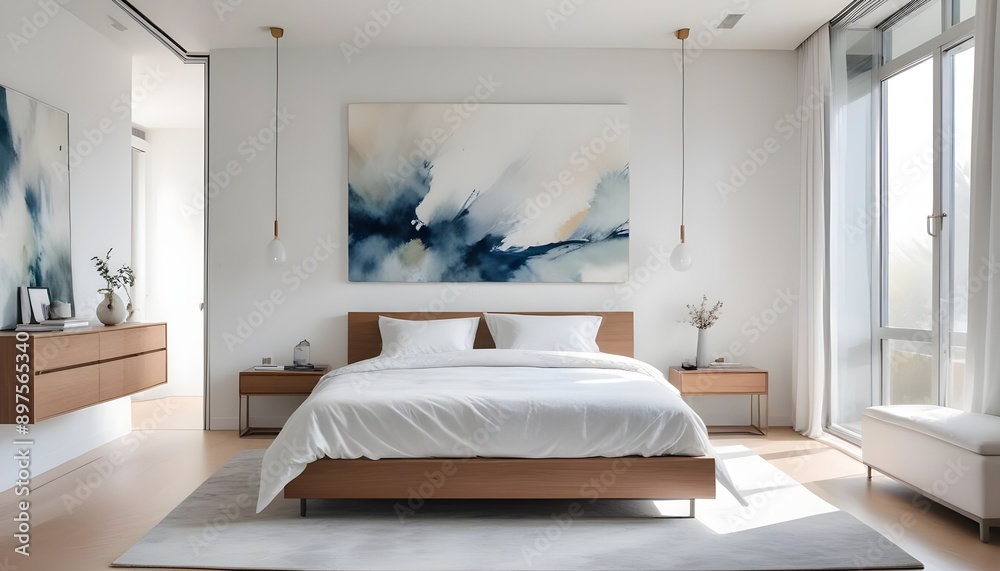 Interior of a modern bedroom - magazine style photoshoot. Interior of a modern bedroom - magazine style photoshoot.