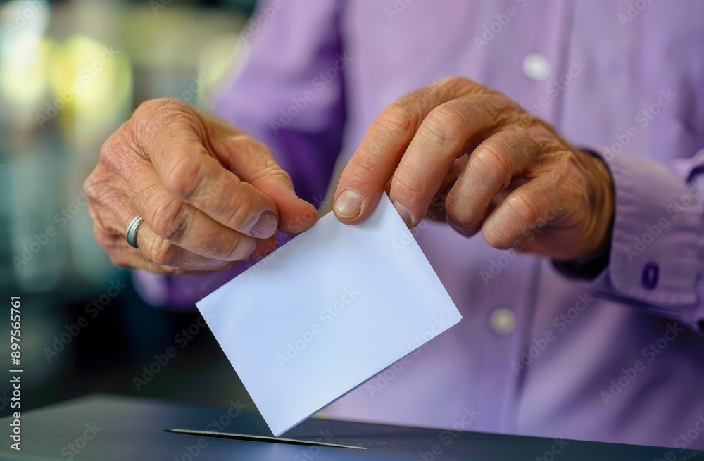 Woman Casting Ballot in Election Woman Casting Ballot in Election
